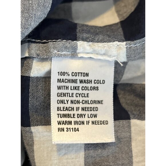 Crown and Ivy Top Women Button Up Shirt Preppy Checkered Blue Plaid Plus Size 0X - Picture 12 of 12